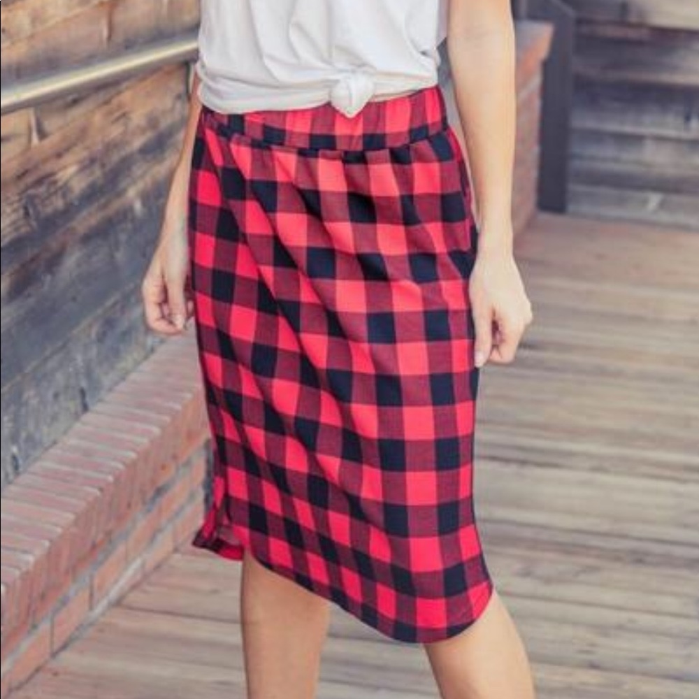 Plaid Midi Skirt
